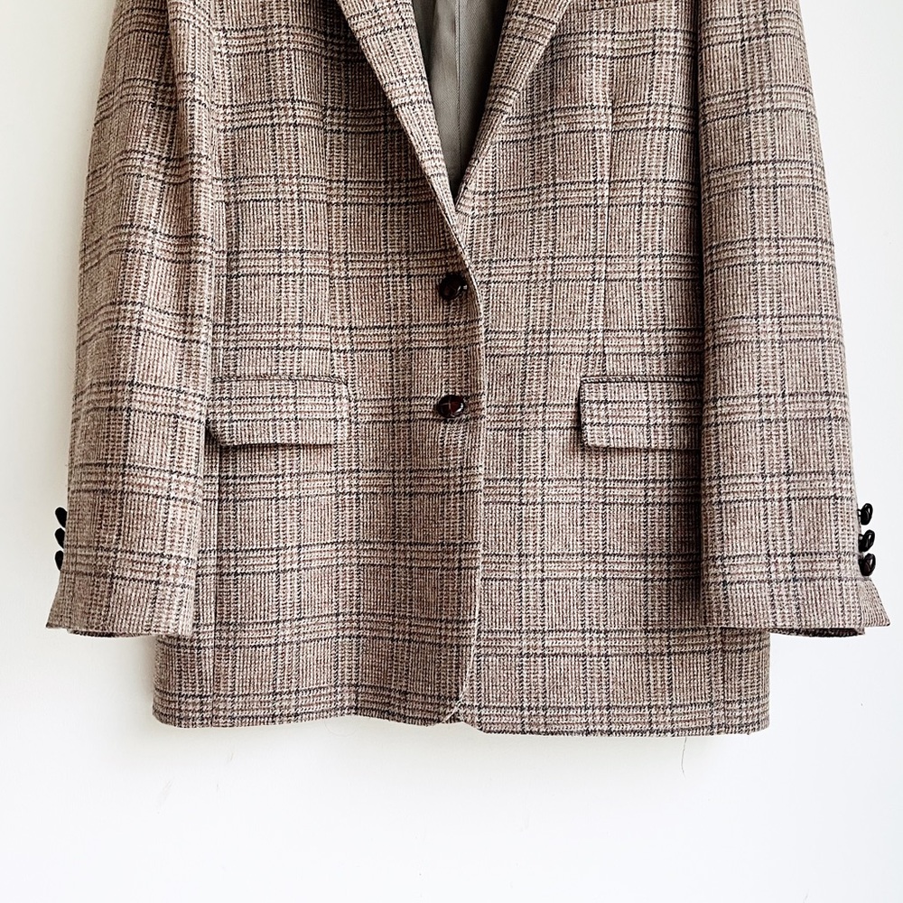 Orvis Brown Plaid Wool Blazer - Picture 2 of 9